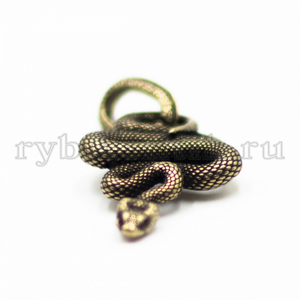 Брелок Золотая змея с маленьким кольцом