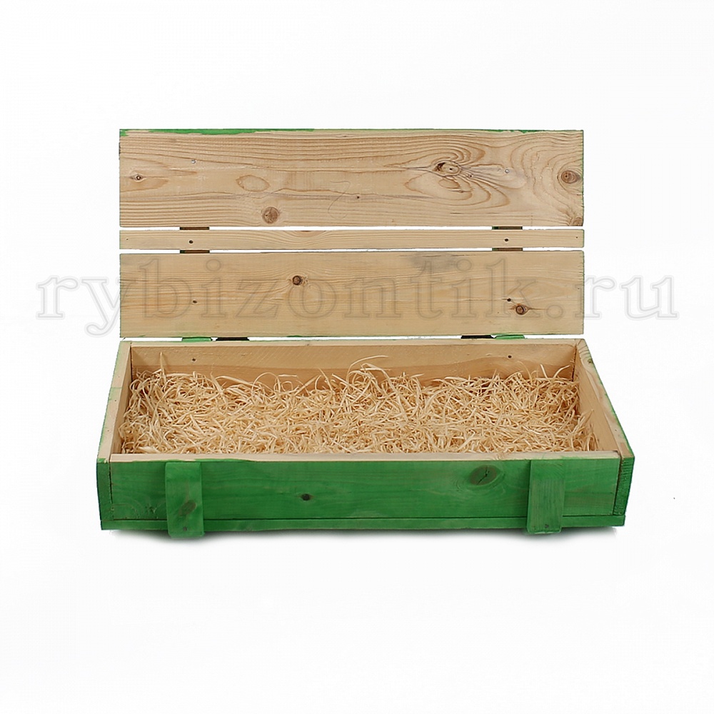 Зелёный деревянный ящик