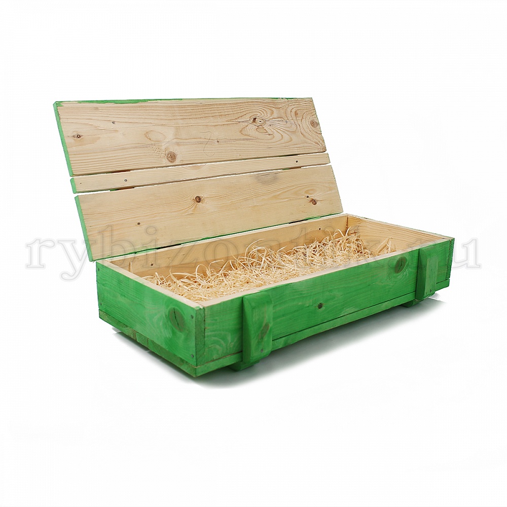 Зелёный деревянный ящик
